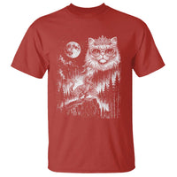 Vintage Geek Princess Cat T Shirt Full Moon Engraving Art Gift