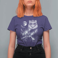 Vintage Geek Princess Cat T Shirt For Women Full Moon Engraving Art Gift