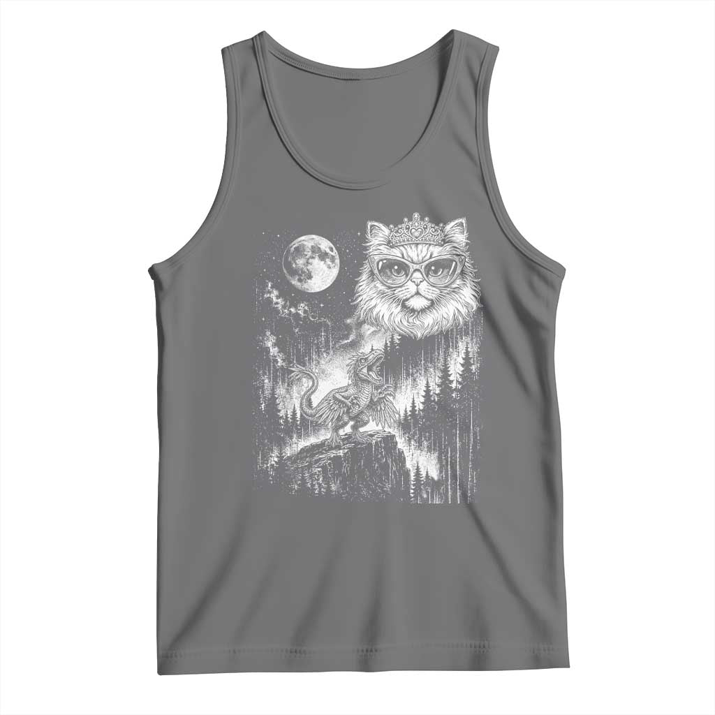 Vintage Geek Princess Cat Tank Top Full Moon Engraving Art Gift