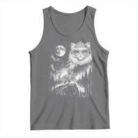 Vintage Geek Princess Cat Tank Top Full Moon Engraving Art Gift