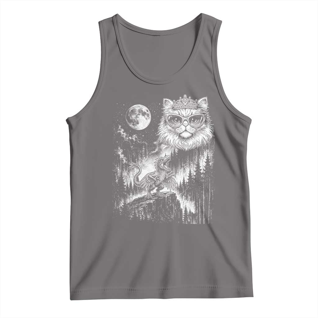 Vintage Geek Princess Cat Tank Top Full Moon Engraving Art Gift