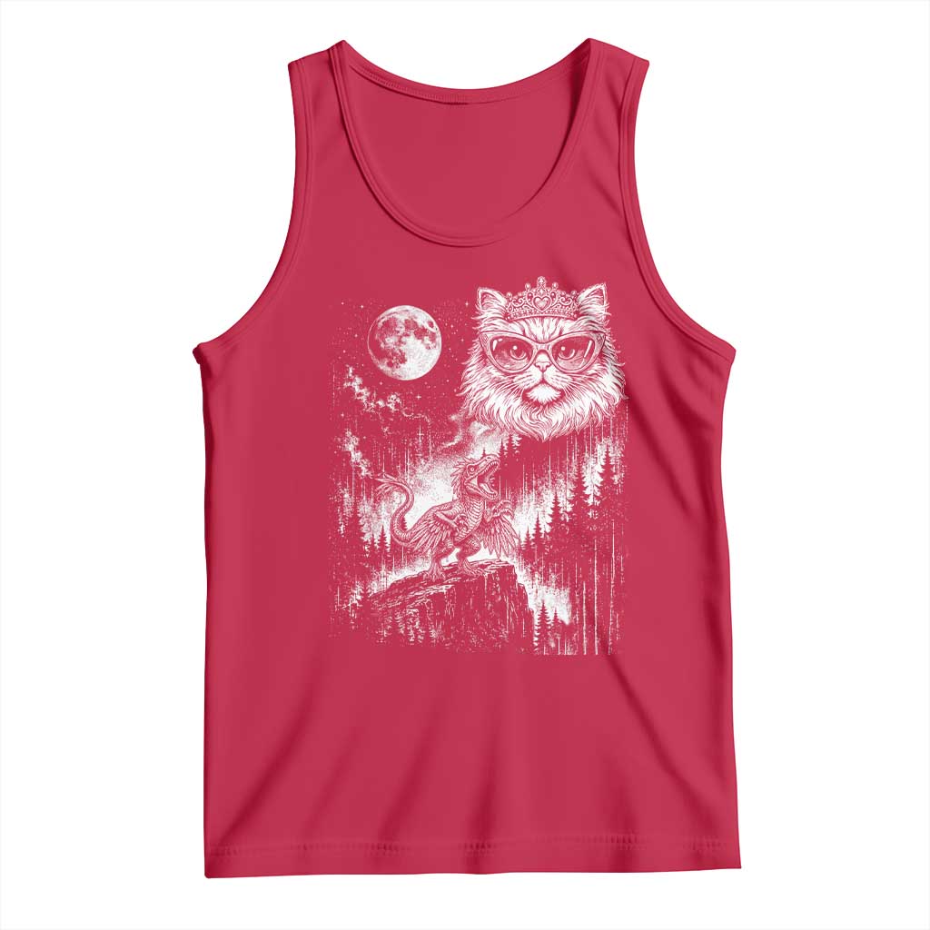 Vintage Geek Princess Cat Tank Top Full Moon Engraving Art Gift