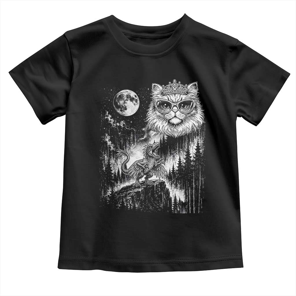 Vintage Geek Princess Cat Toddler T Shirt Full Moon Engraving Art Gift