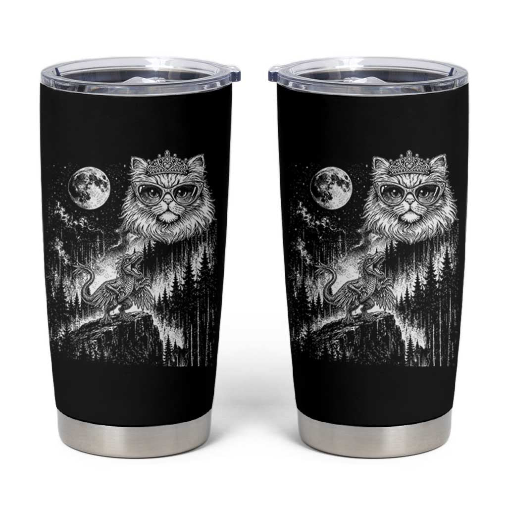 Vintage Geek Princess Cat Tumbler Cup Full Moon Engraving Art Gift