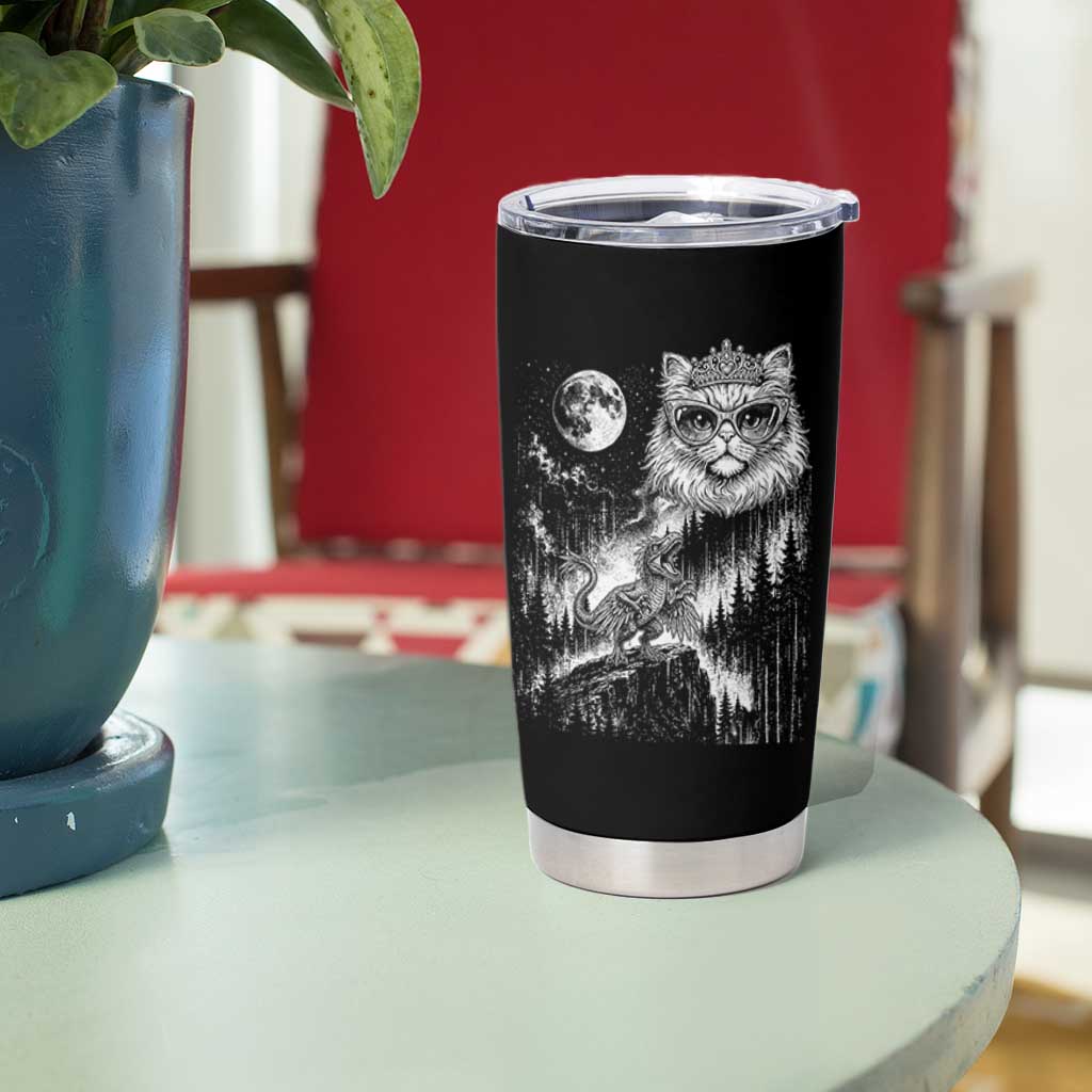 Vintage Geek Princess Cat Tumbler Cup Full Moon Engraving Art Gift