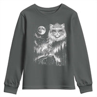 Vintage Geek Princess Cat Youth Sweatshirt Full Moon Engraving Art Gift