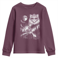 Vintage Geek Princess Cat Youth Sweatshirt Full Moon Engraving Art Gift