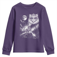 Vintage Geek Princess Cat Youth Sweatshirt Full Moon Engraving Art Gift