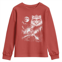 Vintage Geek Princess Cat Youth Sweatshirt Full Moon Engraving Art Gift
