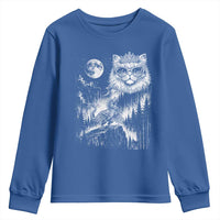 Vintage Geek Princess Cat Youth Sweatshirt Full Moon Engraving Art Gift
