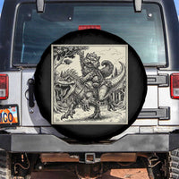 Cool Royal Cat Riding Dinosaur Spare Tire Cover Rock N Roll Engraving Graphic Art