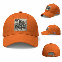 Cool Royal Cat Riding Dinosaur Baseball Cap Rock N Roll Engraving Graphic Art