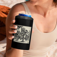 Cool Royal Cat Riding Dinosaur 4 in 1 Can Cooler Tumbler Rock N Roll Engraving Graphic Art