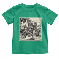 Cool Royal Cat Riding Dinosaur Toddler T Shirt Rock N Roll Engraving Graphic Art