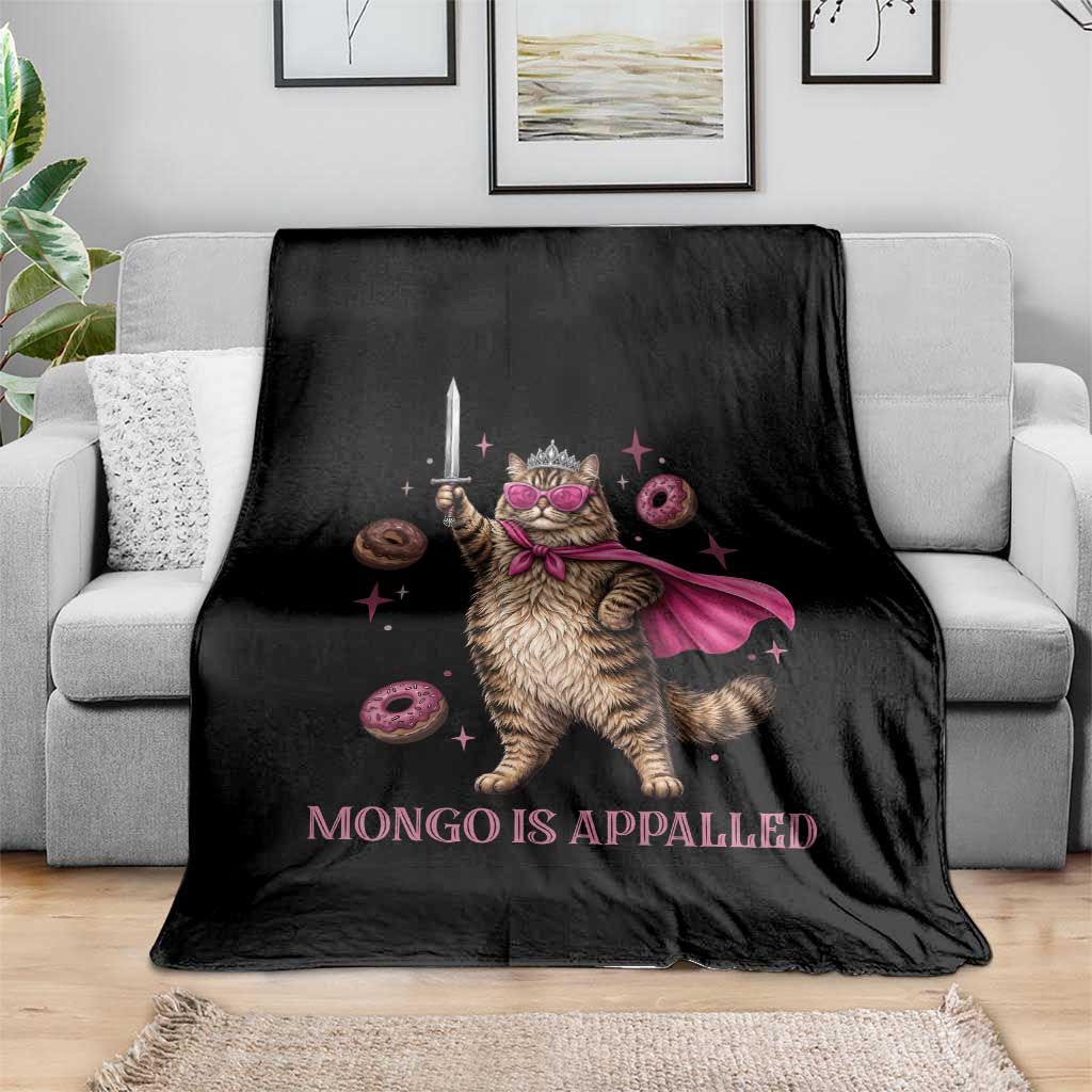 Cute Warrior Princess Cat With Sword Throw Blanket Fantasy Reader Gift