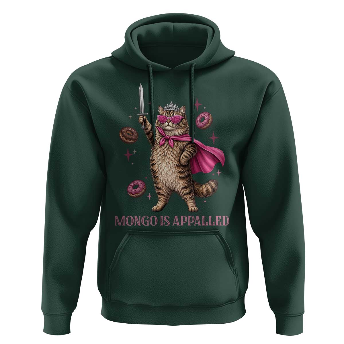 Cute Warrior Princess Cat With Sword Hoodie Fantasy Reader Gift