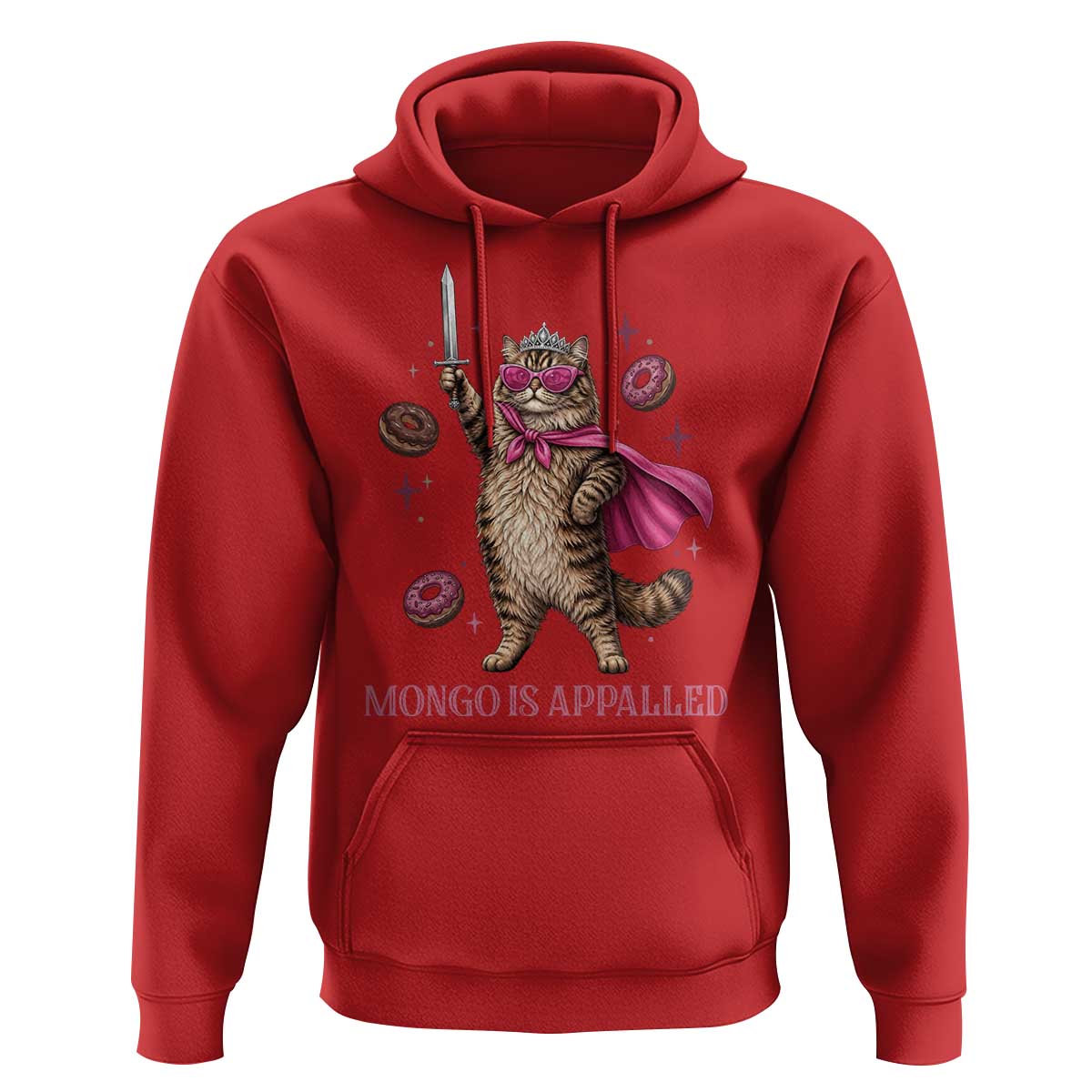 Cute Warrior Princess Cat With Sword Hoodie Fantasy Reader Gift