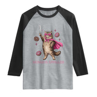 Cute Warrior Princess Cat With Sword Raglan Shirt Fantasy Reader Gift
