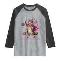 Cute Warrior Princess Cat With Sword Raglan Shirt Fantasy Reader Gift