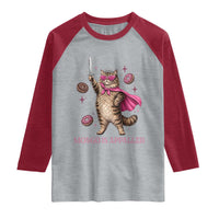 Cute Warrior Princess Cat With Sword Raglan Shirt Fantasy Reader Gift