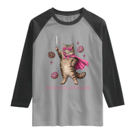 Cute Warrior Princess Cat With Sword Raglan Shirt Fantasy Reader Gift