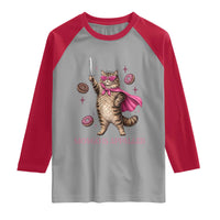 Cute Warrior Princess Cat With Sword Raglan Shirt Fantasy Reader Gift