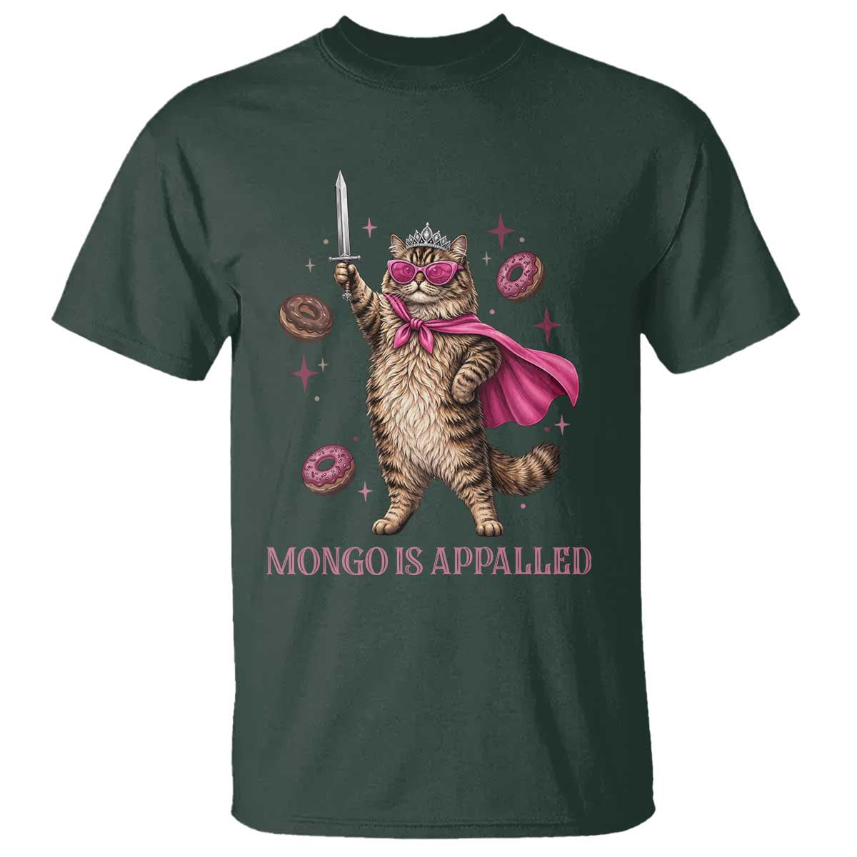 Cute Warrior Princess Cat With Sword T Shirt Fantasy Reader Gift