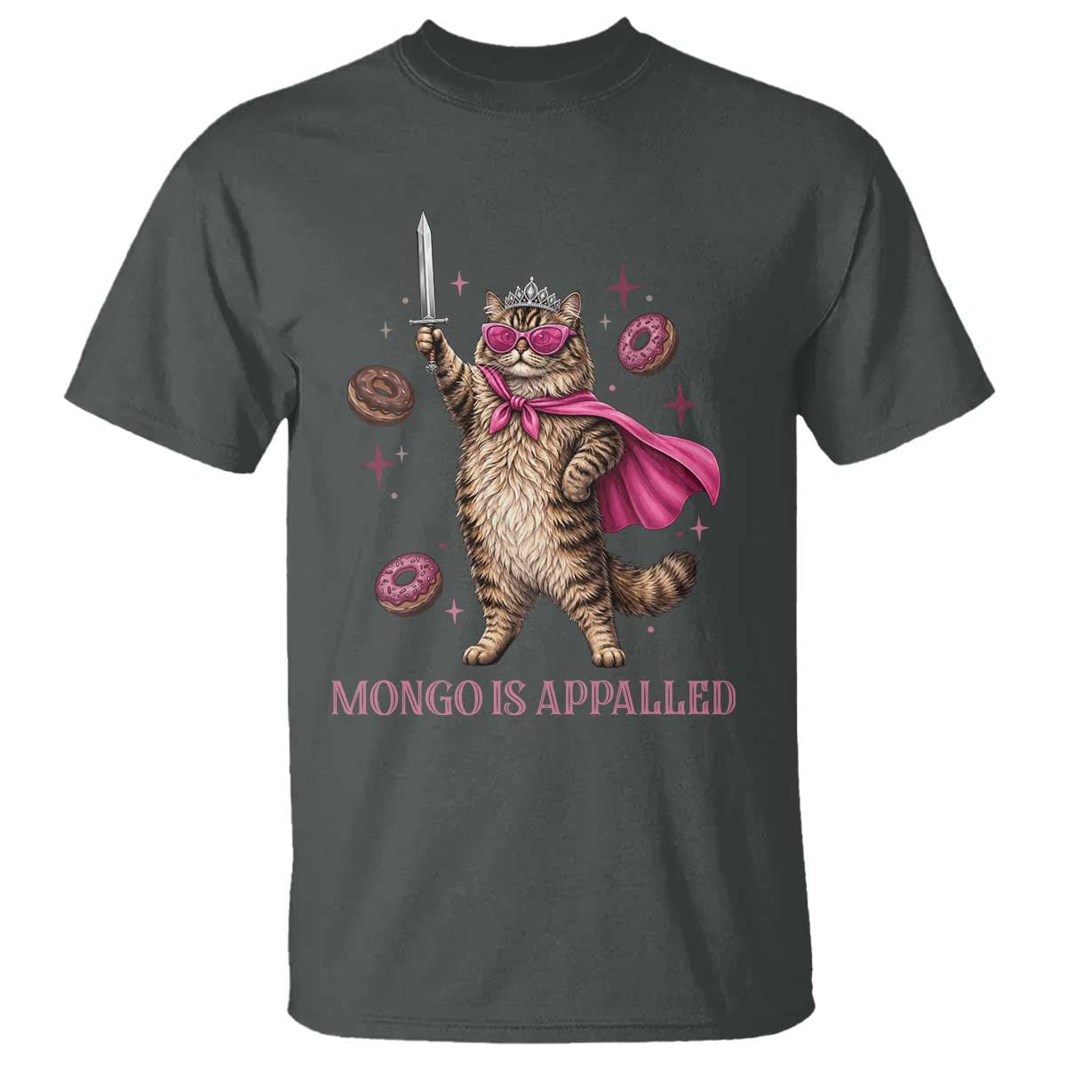 Cute Warrior Princess Cat With Sword T Shirt Fantasy Reader Gift