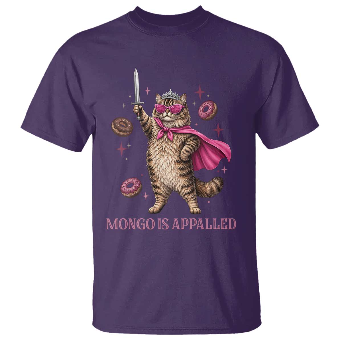 Cute Warrior Princess Cat With Sword T Shirt Fantasy Reader Gift