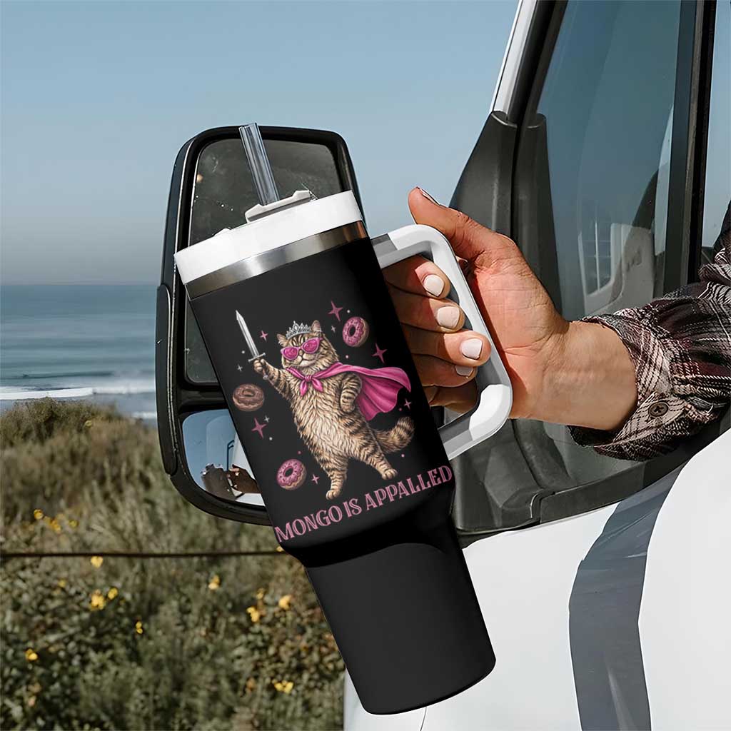 Cute Warrior Princess Cat With Sword Tumbler With Handle Fantasy Reader Gift