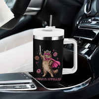 Cute Warrior Princess Cat With Sword Tumbler With Handle Fantasy Reader Gift