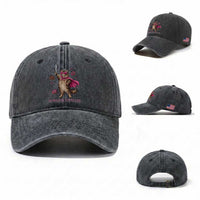 Cute Warrior Princess Cat With Sword Washed Cotton Baseball Cap Fantasy Reader Gift