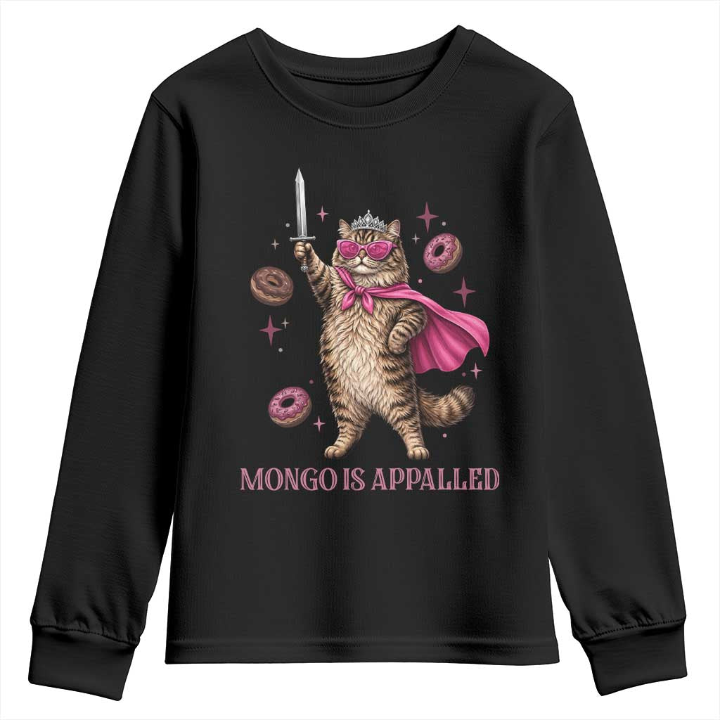 Cute Warrior Princess Cat With Sword Youth Sweatshirt Fantasy Reader Gift