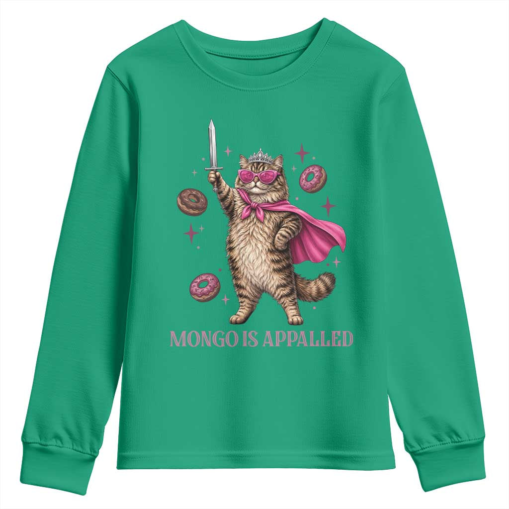 Cute Warrior Princess Cat With Sword Youth Sweatshirt Fantasy Reader Gift