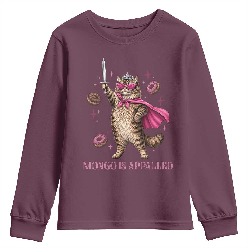 Cute Warrior Princess Cat With Sword Youth Sweatshirt Fantasy Reader Gift