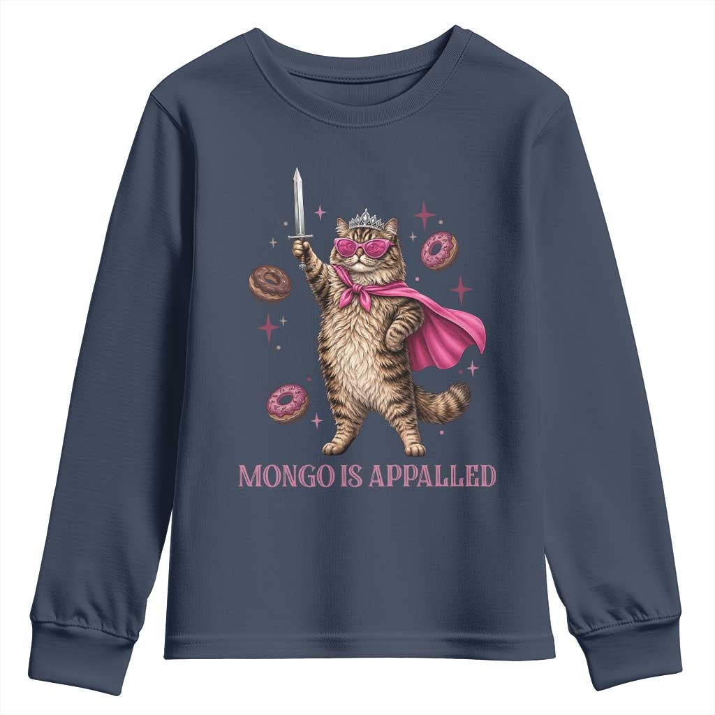 Cute Warrior Princess Cat With Sword Youth Sweatshirt Fantasy Reader Gift