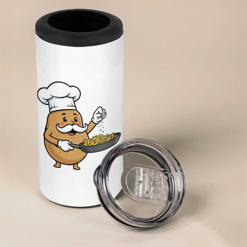 Funny Potato Cooking French Fries 4 in 1 Can Cooler Tumbler Food Lover Gift