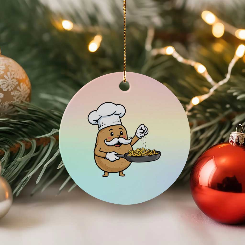 Funny Potato Cooking French Fries Ceramic Ornament Food Lover Gift - Wonder Print Shop