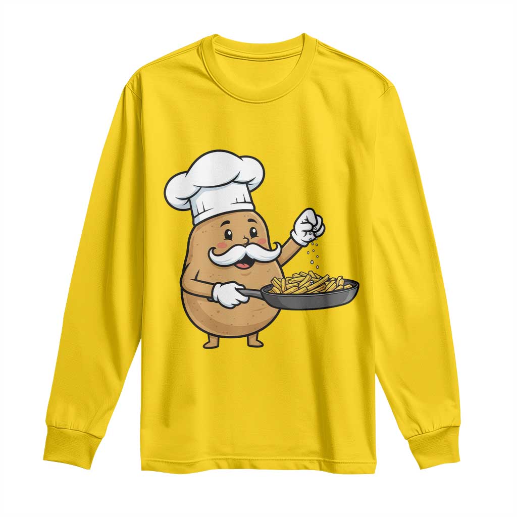 Funny Potato Cooking French Fries Long Sleeve Shirt Food Lover Gift - Wonder Print Shop