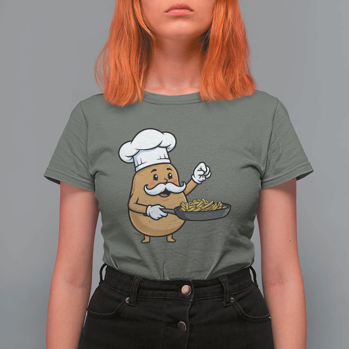 Funny Potato Cooking French Fries T Shirt For Women Food Lover Gift - Wonder Print Shop