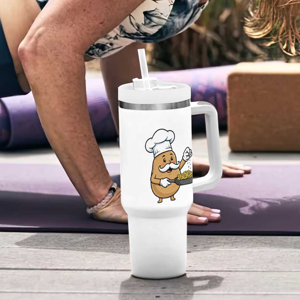 Funny Potato Cooking French Fries Tumbler With Handle Food Lover Gift