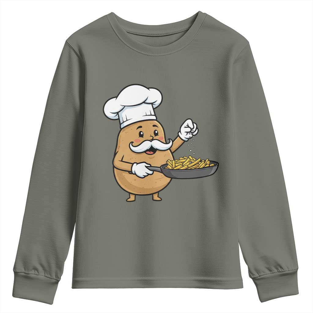 Funny Potato Cooking French Fries Youth Sweatshirt Food Lover Gift - Wonder Print Shop