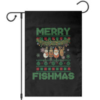 Merry Fishmas Ugly Sweater Garden Flag Funny Fishing Holiday Gift - Wonder Print Shop