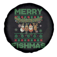 Merry Fishmas Ugly Sweater Spare Tire Cover Funny Fishing Holiday Gift - Wonder Print Shop