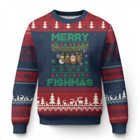 Merry Fishmas Ugly Sweater Ugly Christmas Sweater Funny Fishing Holiday Gift - Wonder Print Shop