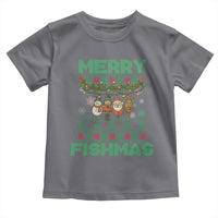 Merry Fishmas Ugly Sweater Toddler T Shirt Funny Fishing Holiday Gift - Wonder Print Shop