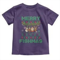 Merry Fishmas Ugly Sweater Toddler T Shirt Funny Fishing Holiday Gift - Wonder Print Shop