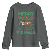 Merry Fishmas Ugly Sweater Youth Sweatshirt Funny Fishing Holiday Gift - Wonder Print Shop