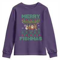 Merry Fishmas Ugly Sweater Youth Sweatshirt Funny Fishing Holiday Gift - Wonder Print Shop
