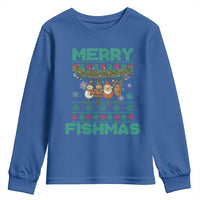 Merry Fishmas Ugly Sweater Youth Sweatshirt Funny Fishing Holiday Gift - Wonder Print Shop
